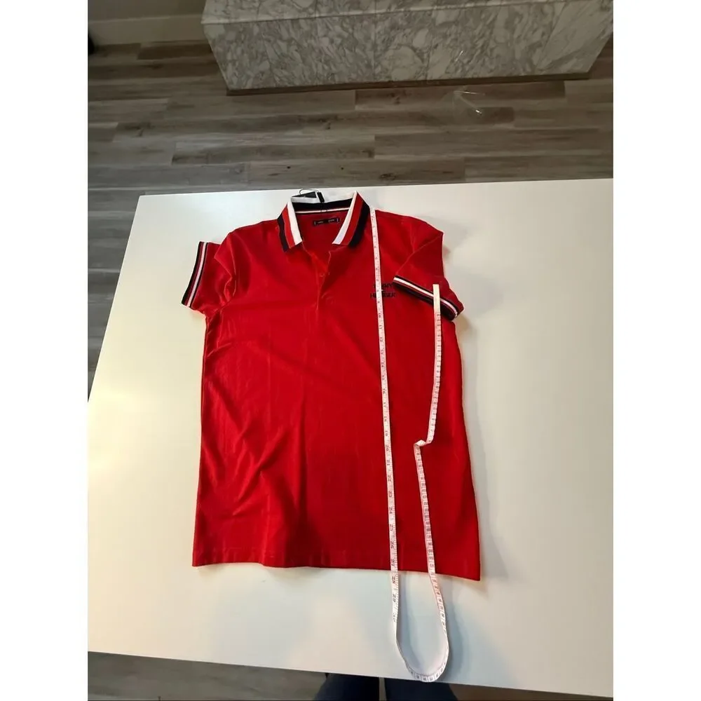 NWT Tommy Hilfiger men polo shirt, regular fit, red.  Size M - Picture 8 of 9
